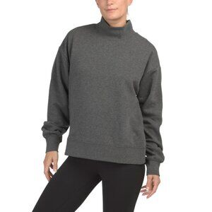 IVL COLLECTIVE Heather Charcoal Funnel Neck Sweatshirt